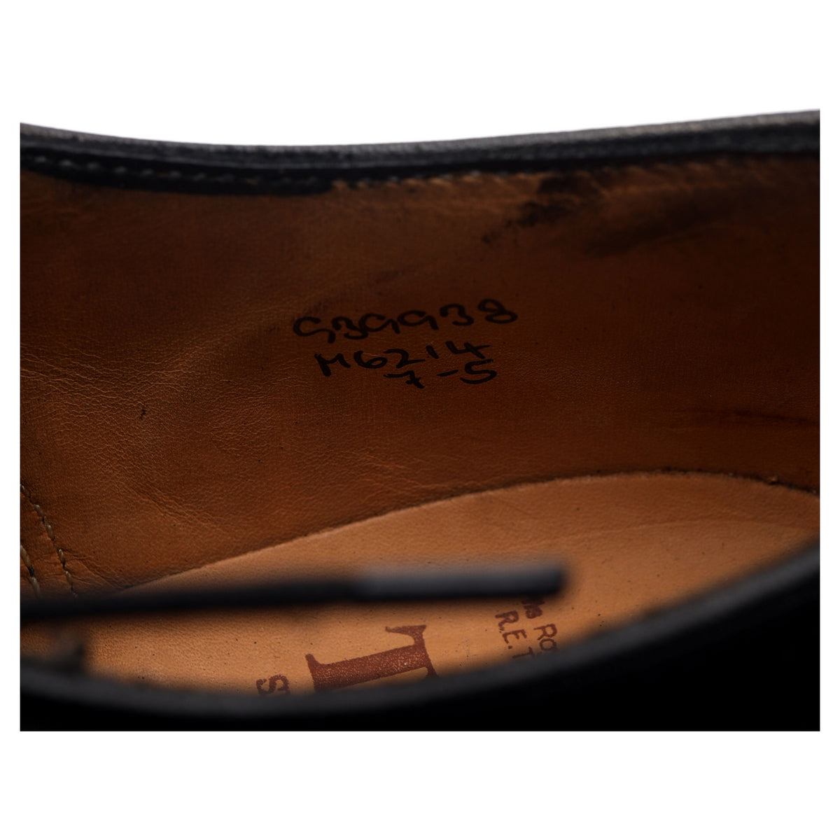 Black Leather Split Toe Derby UK 7