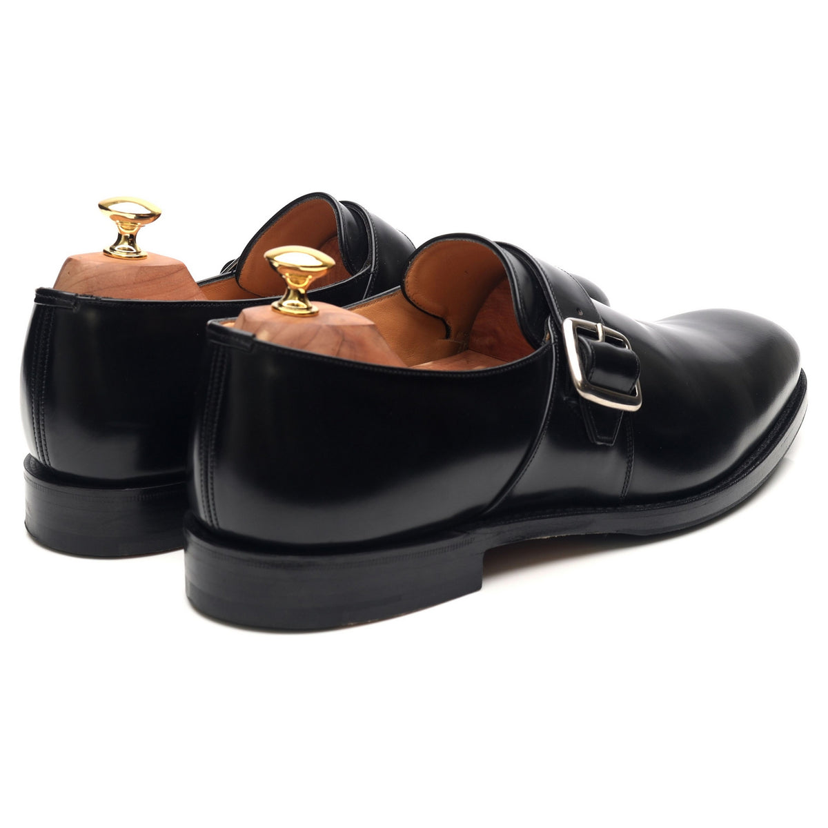 Westbury' Black Leather Monk Strap UK 10.5 F - Abbot's Shoes