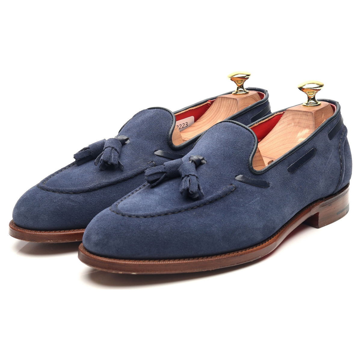 Blue Suede Tassel Loafers UK 9 E