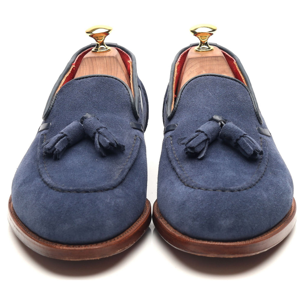 Blue Suede Tassel Loafers UK 9 E