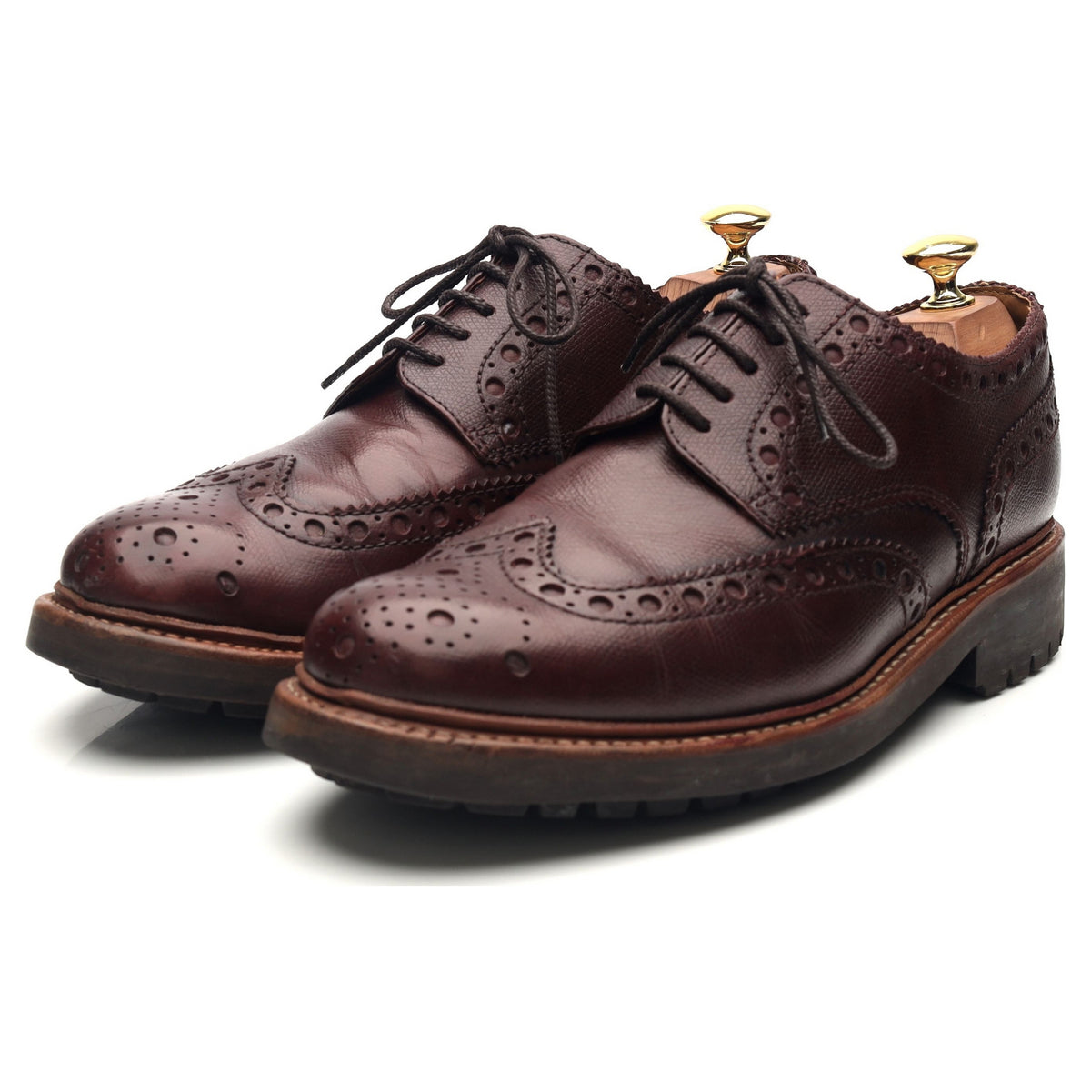 &#39;Archie&#39; Burgundy Leather Derby Brogues UK 8 G