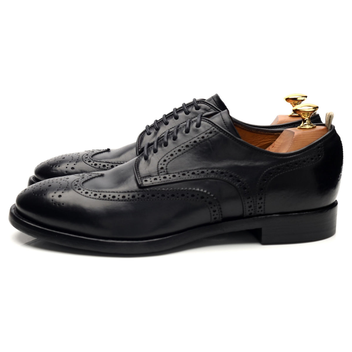 &#39;Princeton 039&#39; Black Leather Derby Brogues UK 6 EU 40