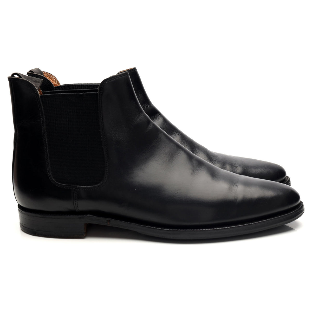 &#39;Chelsea&#39; Black Leather Chelsea Boots UK 9 E