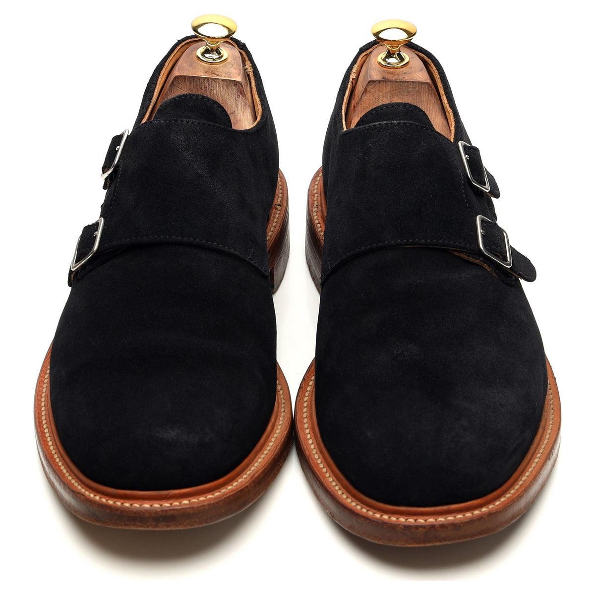 Oliver Spencer &#39;OSA262&#39; Navy Blue Suede Double Monk Strap UK 11