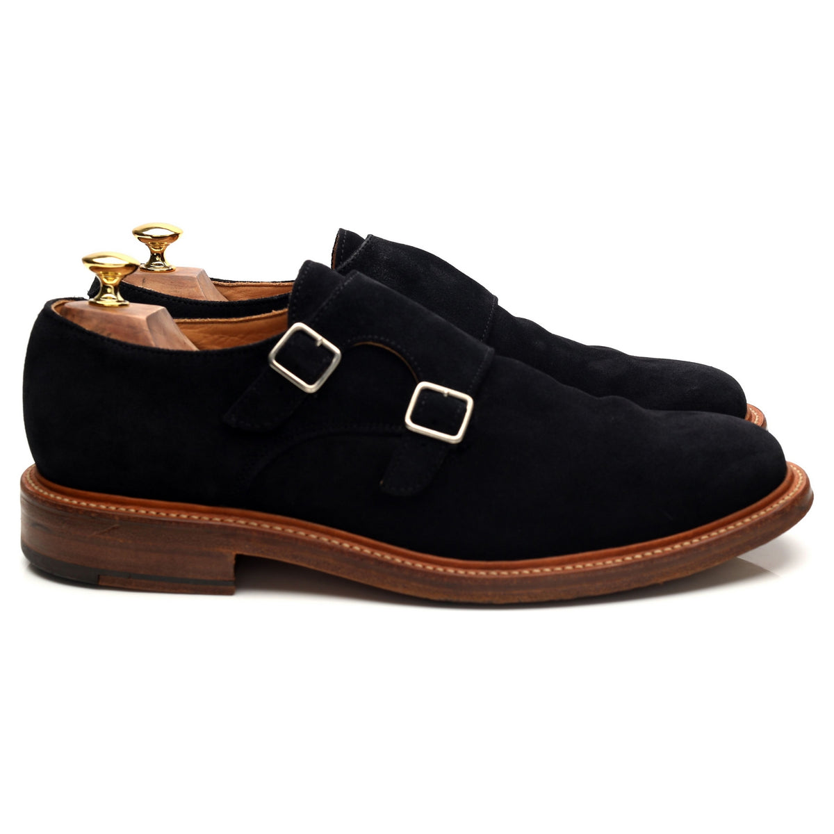 Oliver Spencer &#39;OSA262&#39; Navy Blue Suede Double Monk Strap UK 11
