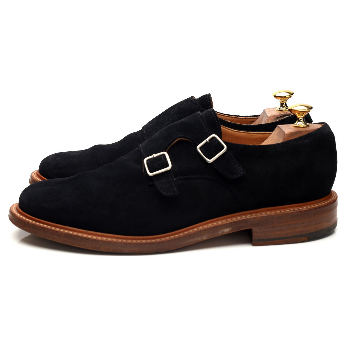 Oliver Spencer &#39;OSA262&#39; Navy Blue Suede Double Monk Strap UK 11