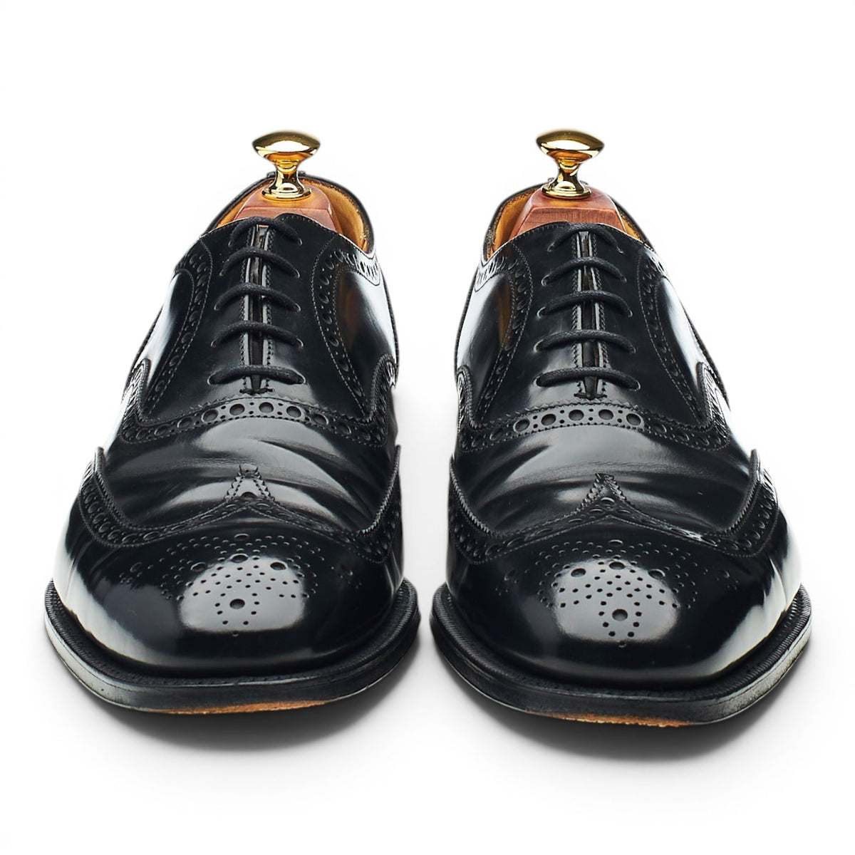 'Nene' Black Leather Oxford Brogues UK 9.5 G