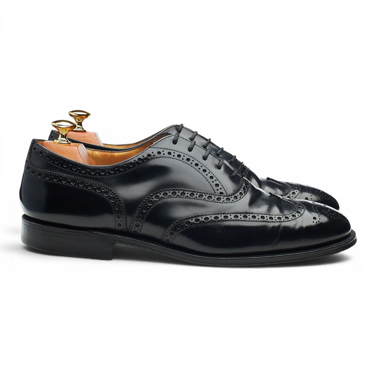 'Nene' Black Leather Oxford Brogues UK 9.5 G
