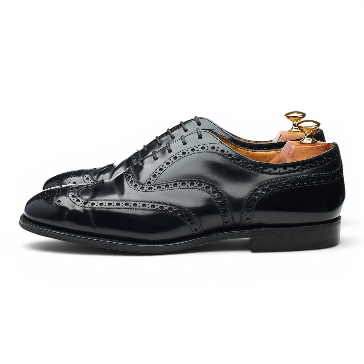 'Nene' Black Leather Oxford Brogues UK 9.5 G