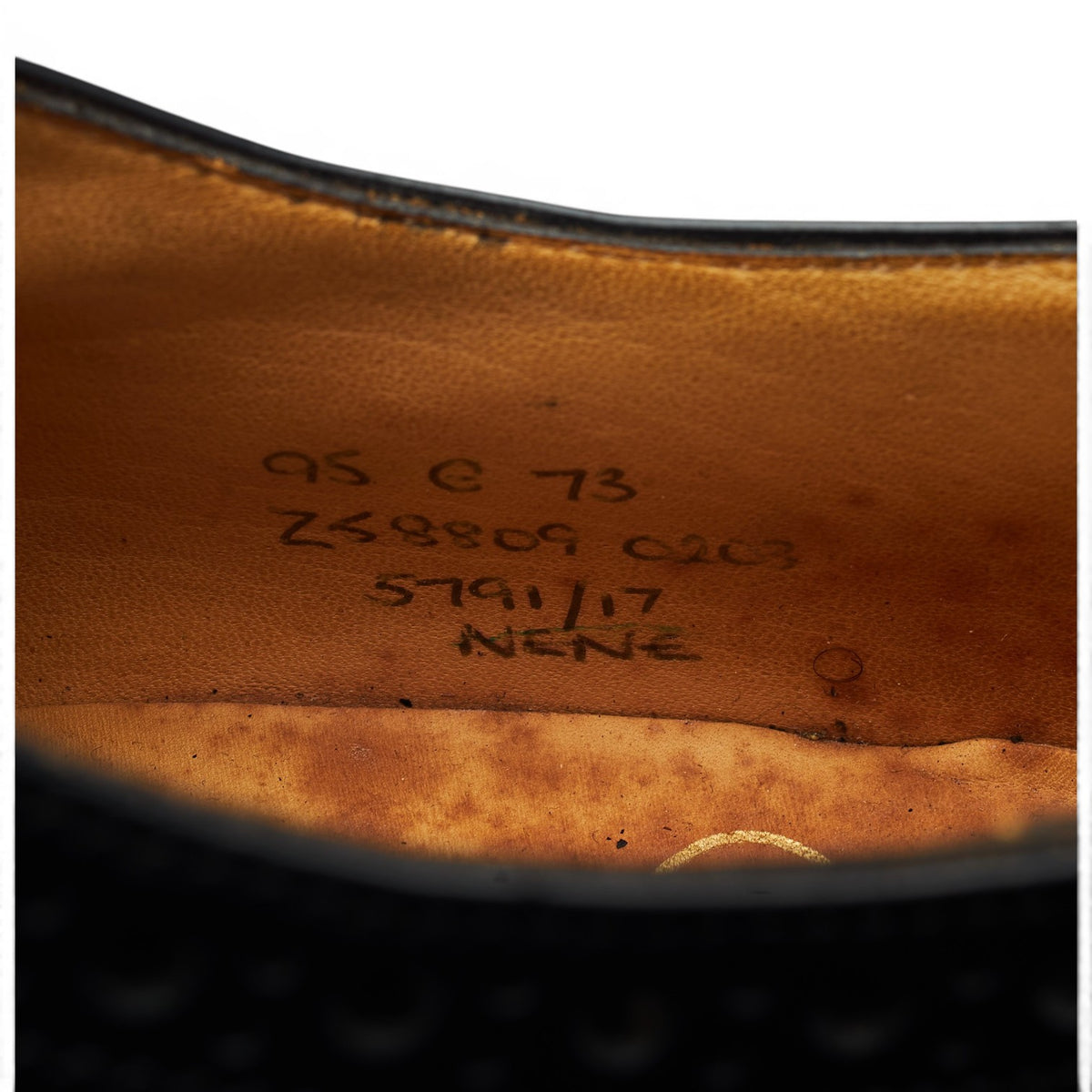 'Nene' Black Leather Oxford Brogues UK 9.5 G