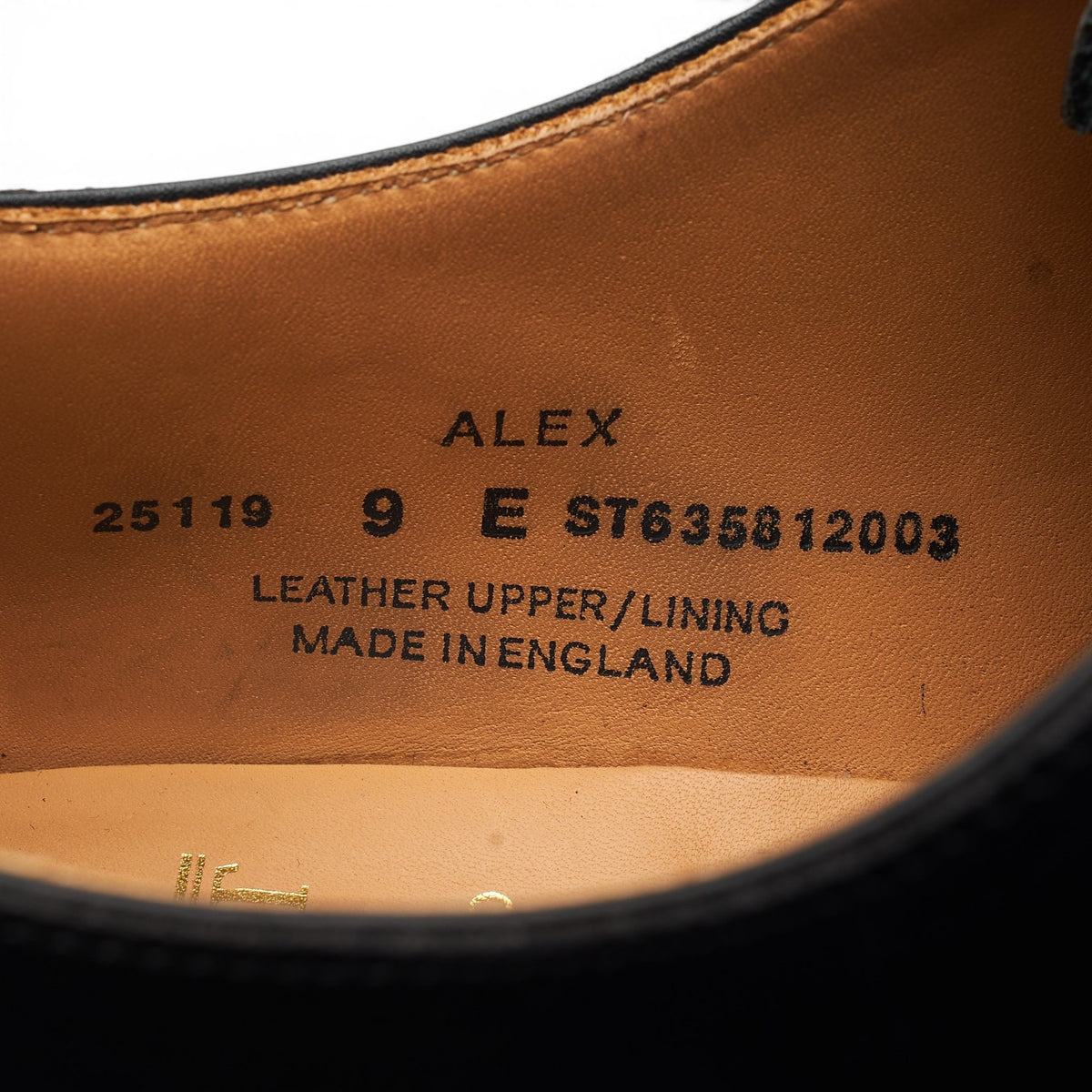 'Alex' Black Leather Wholecut Oxford UK 9 E