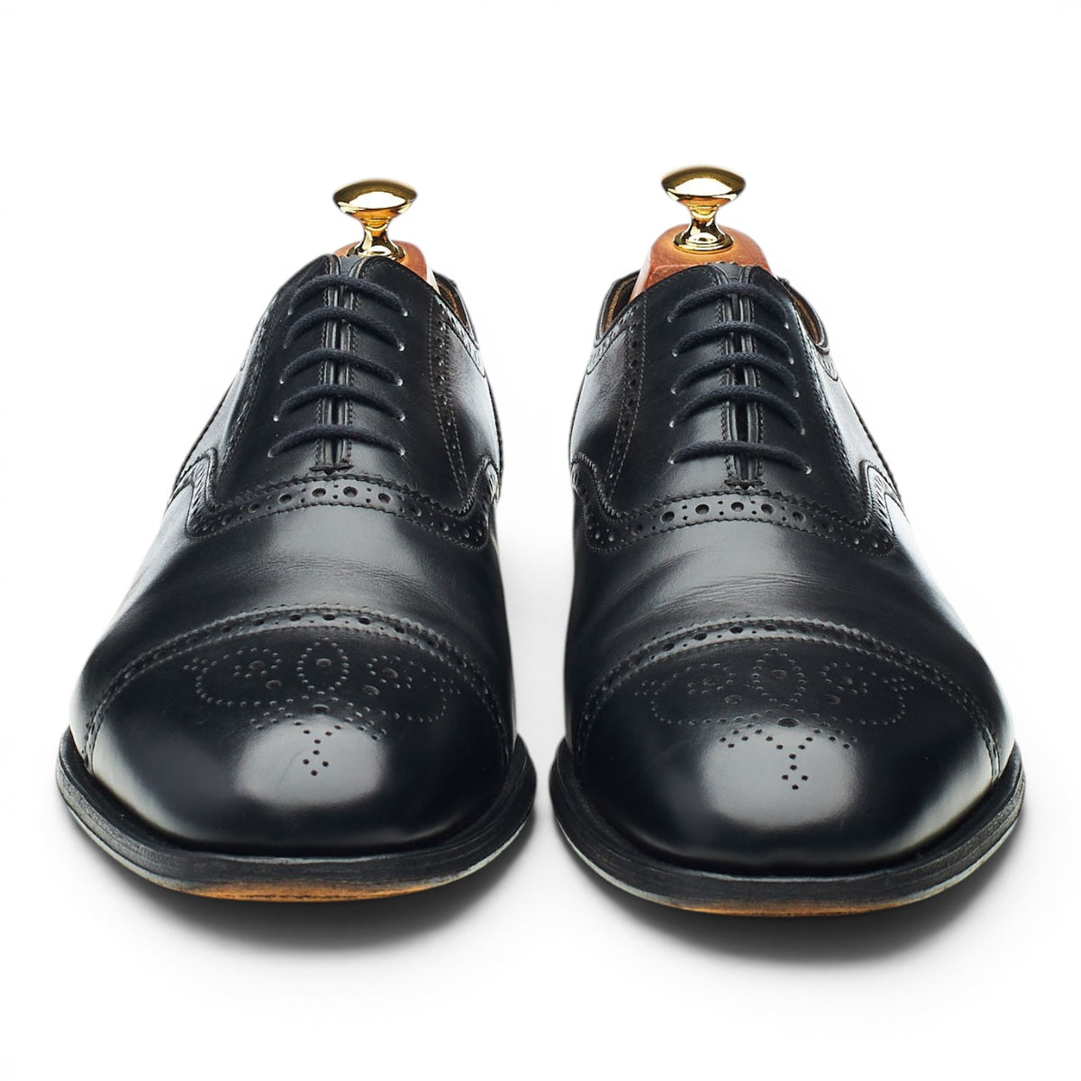 Loake 'Hampstead' Black Leather Oxford Brogues UK 10 G