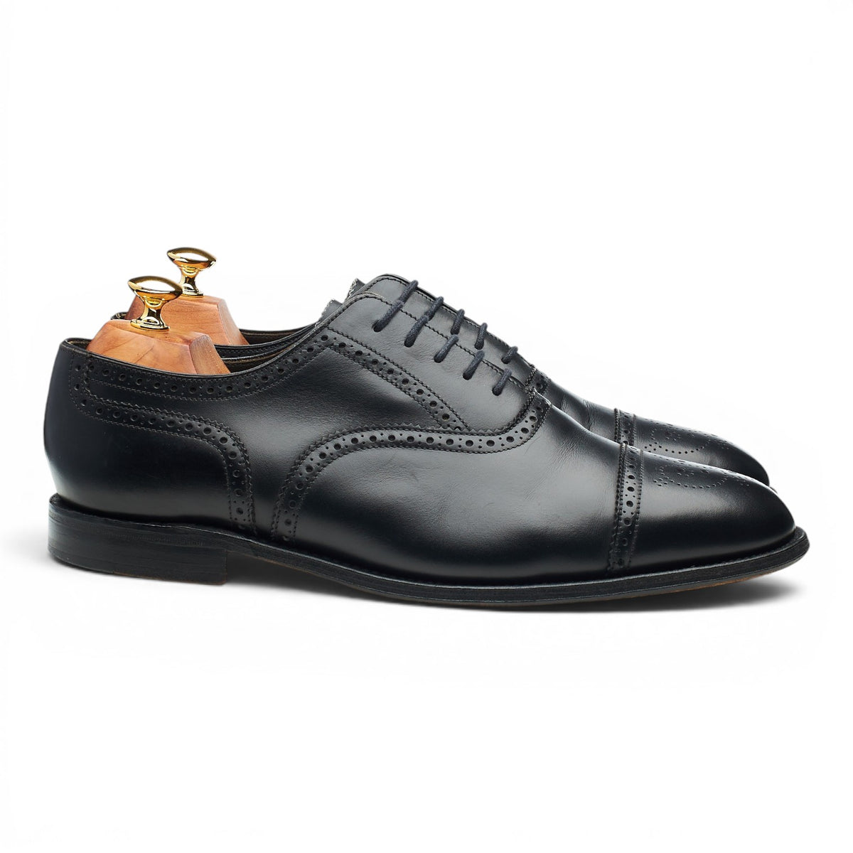 Loake 'Hampstead' Black Leather Oxford Brogues UK 10 G