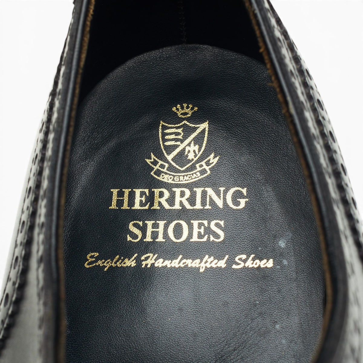Loake 'Hampstead' Black Leather Oxford Brogues UK 10 G