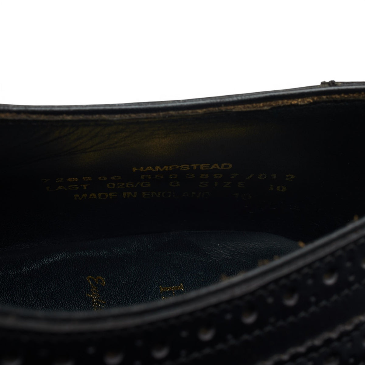 Loake 'Hampstead' Black Leather Oxford Brogues UK 10 G