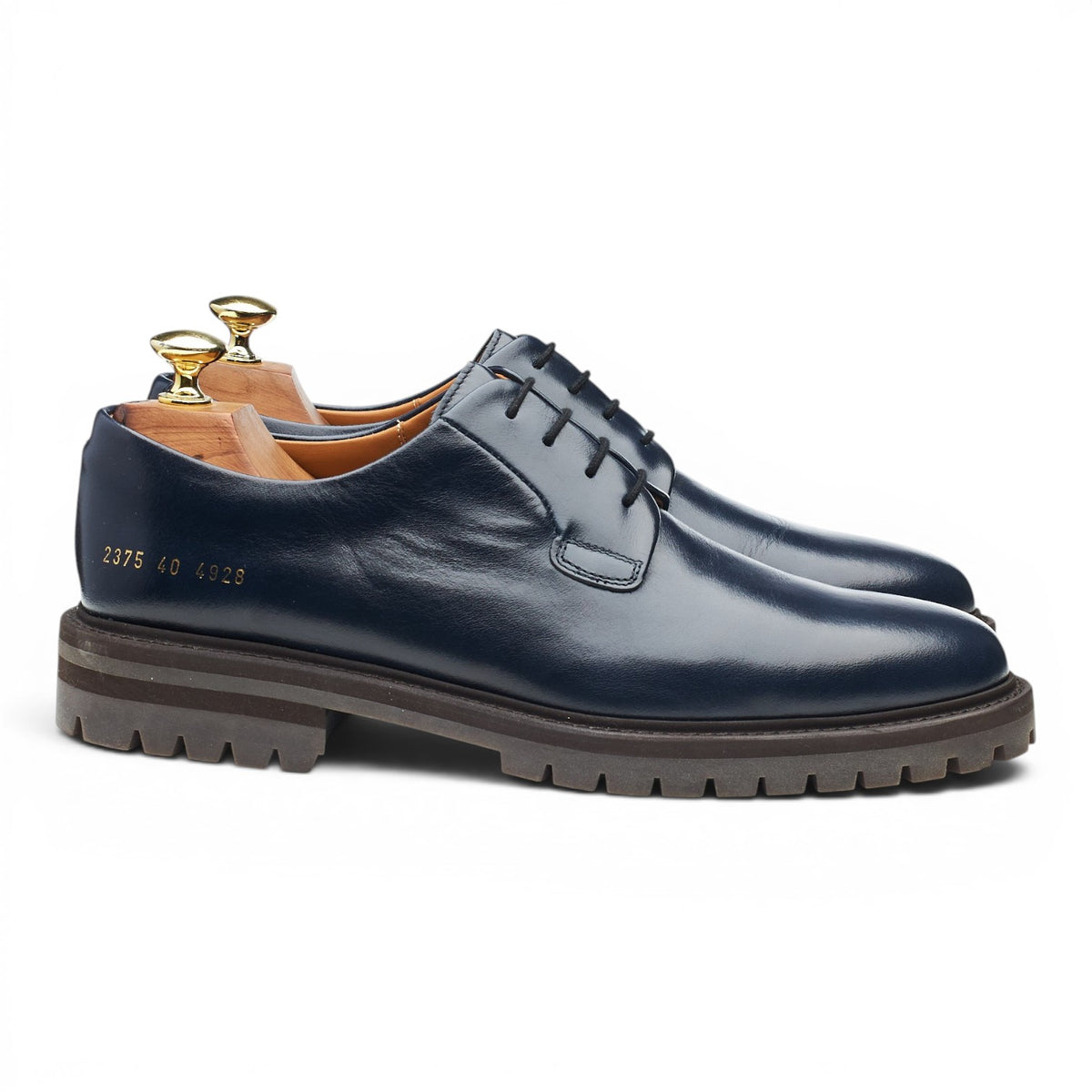 Navy Blue Leather Derby UK 6 EU 40
