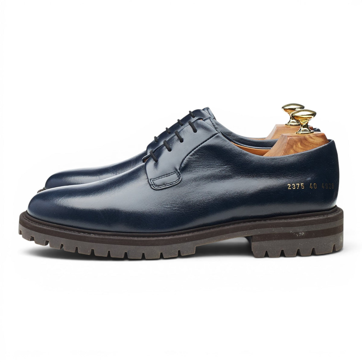 Navy Blue Leather Derby UK 6 EU 40