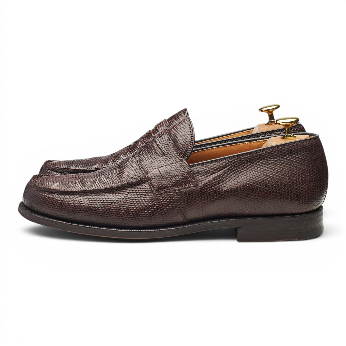 'Wesley' Brown Lizard Leather Loafers UK 8 F