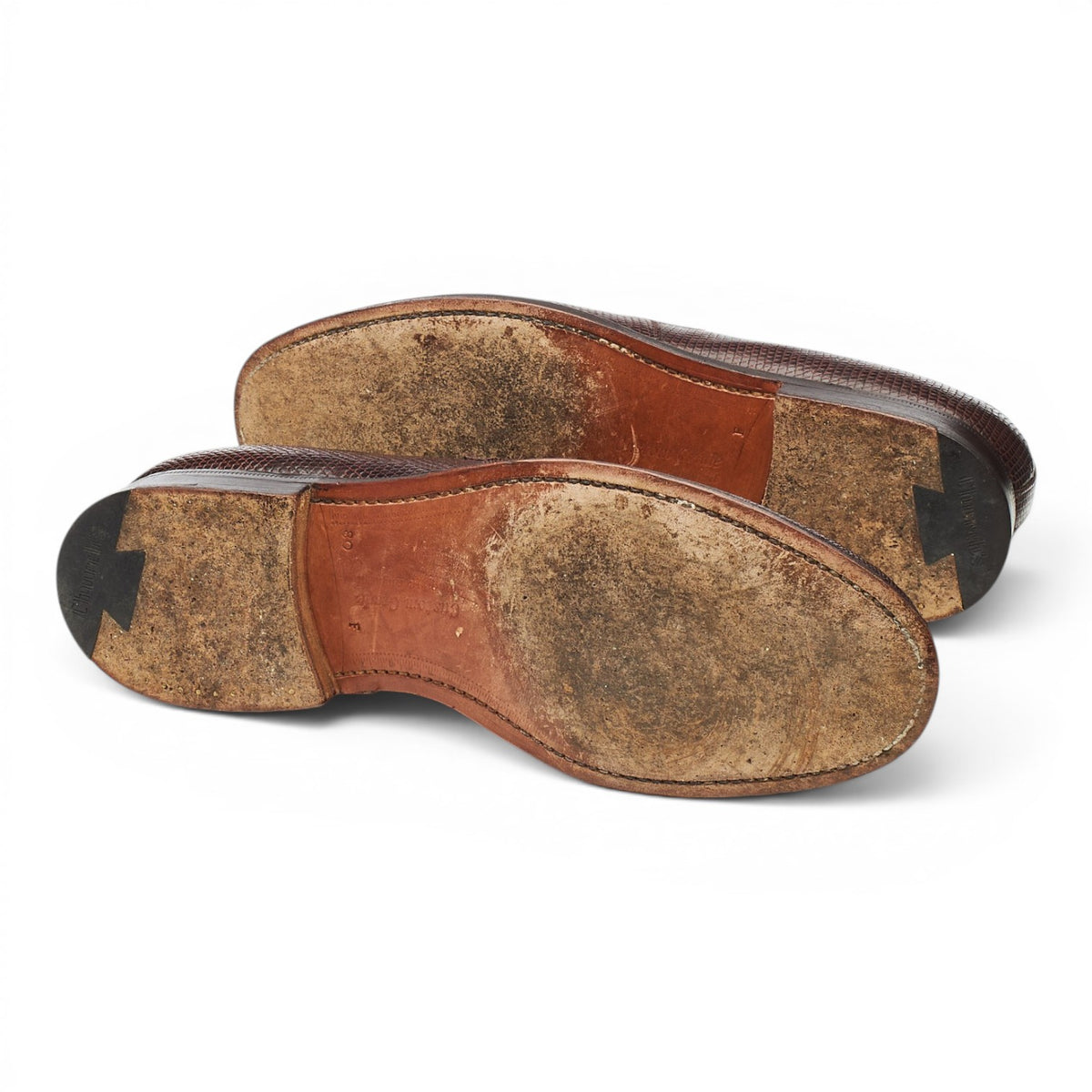 'Wesley' Brown Lizard Leather Loafers UK 8 F