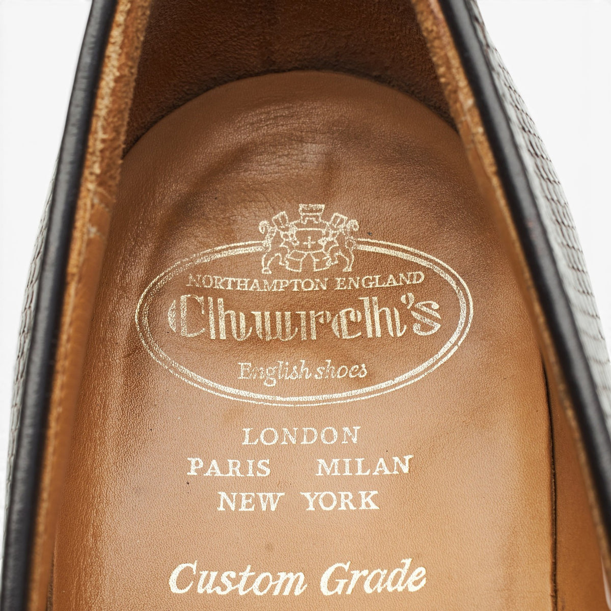'Wesley' Brown Lizard Leather Loafers UK 8 F