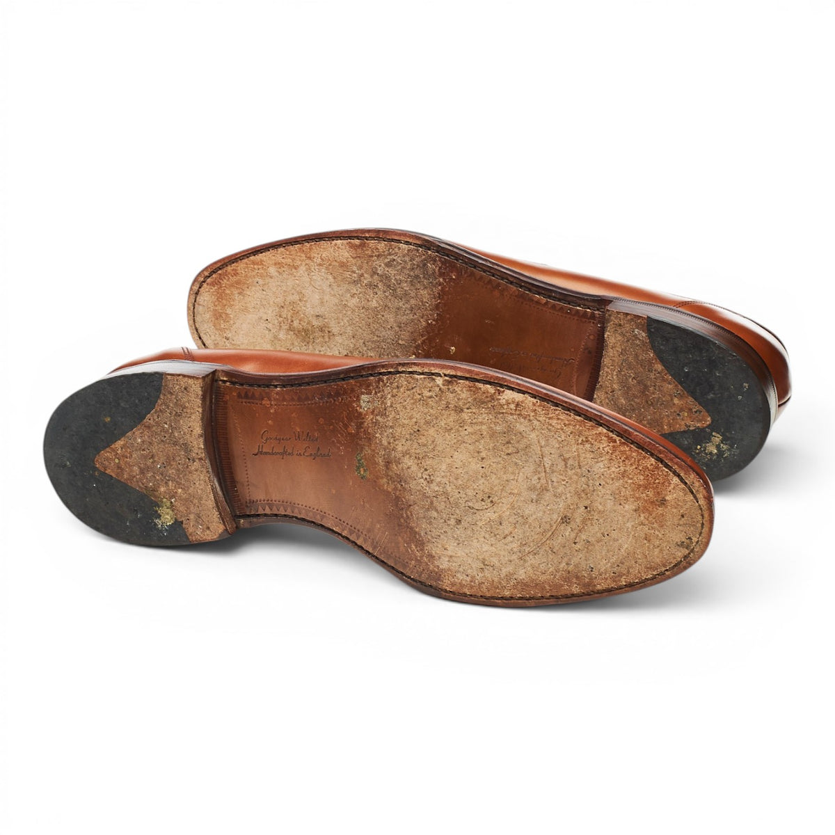 1880 'Anson' Tan Brown Leather Loafers UK 8.5 F