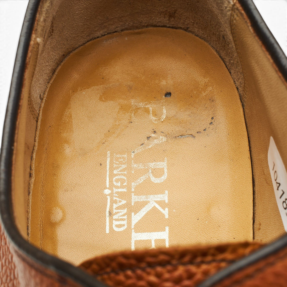 Tan Brown Grain Leather Derby UK 9 F