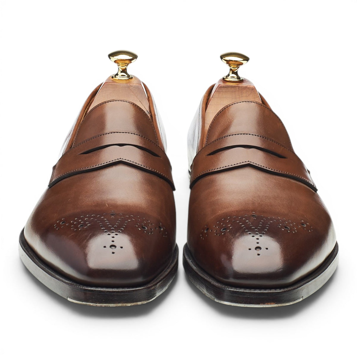 'Crompton' Dark Brown Leather Loafers UK 9 F