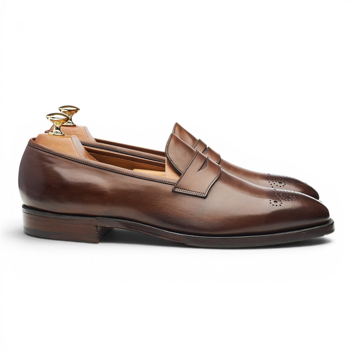 'Crompton' Dark Brown Leather Loafers UK 9 F
