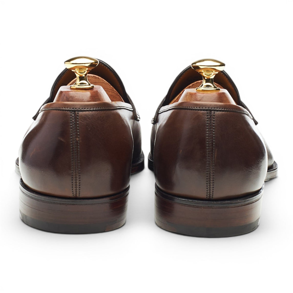 'Crompton' Dark Brown Leather Loafers UK 9 F