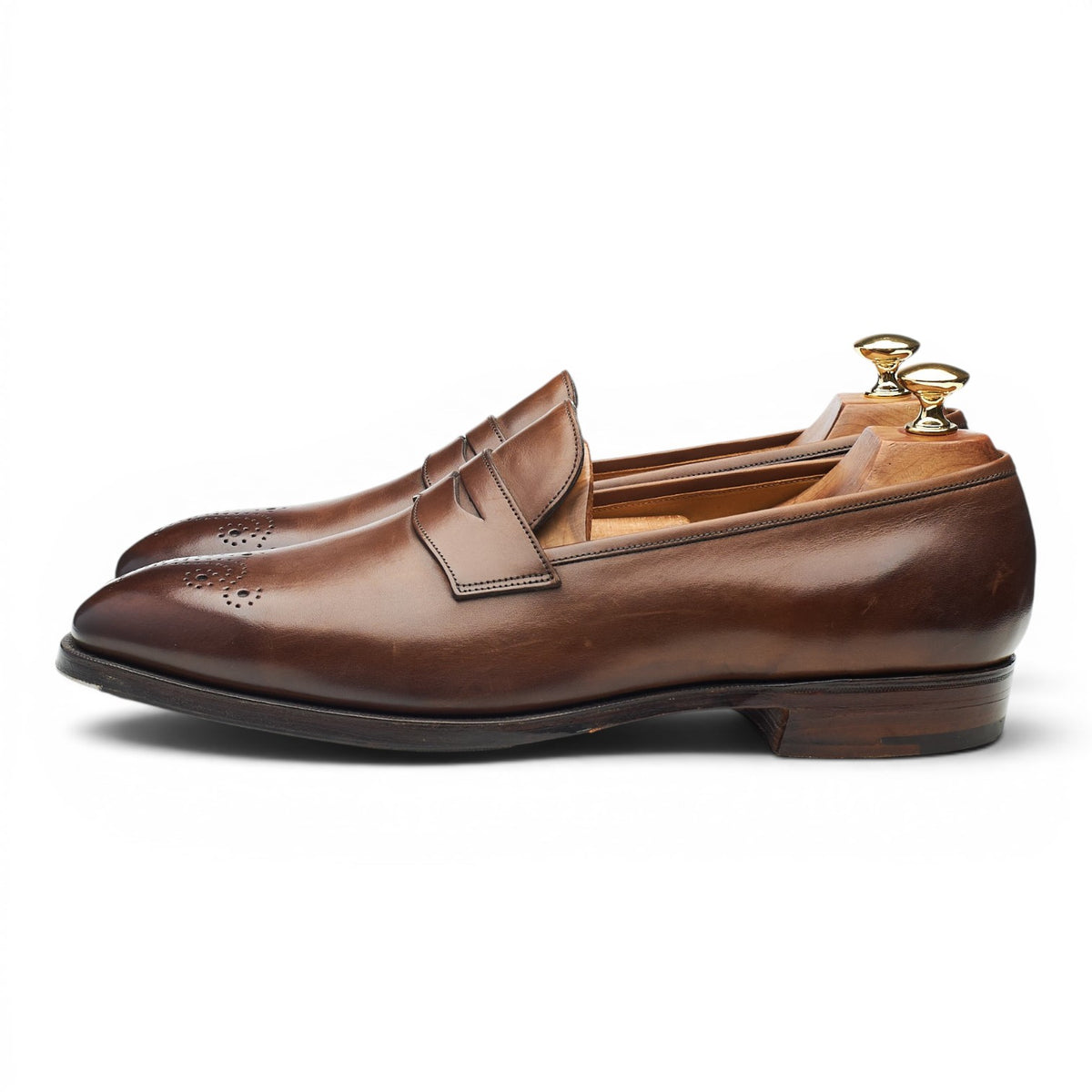 'Crompton' Dark Brown Leather Loafers UK 9 F