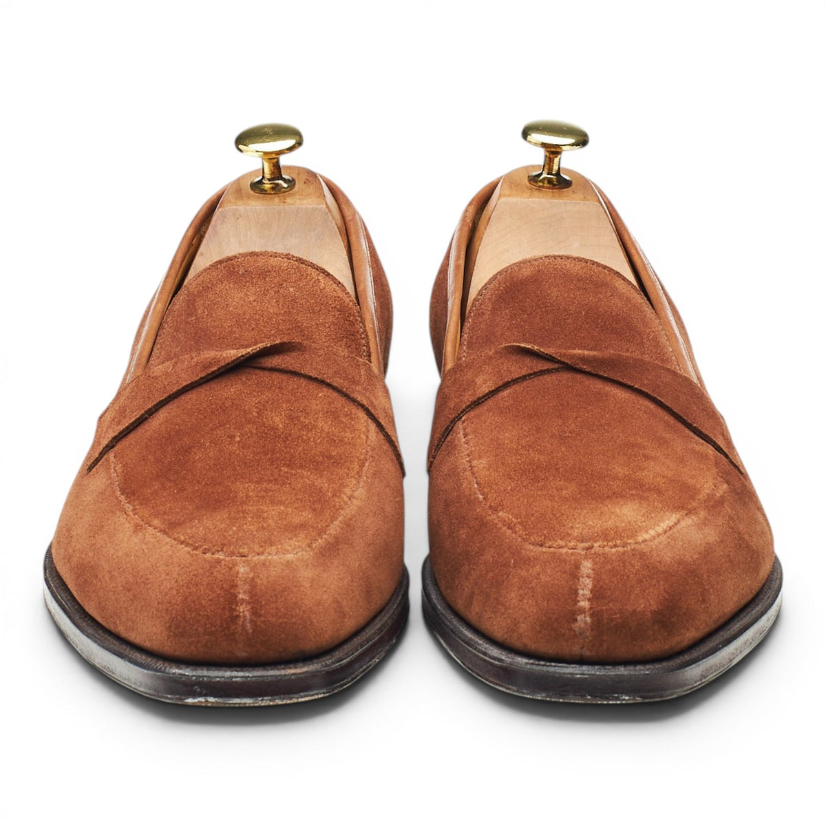 'Antibes' Polo Brown Suede Split Toe Loafers UK 9 E