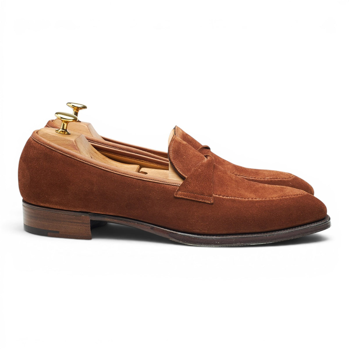 'Antibes' Polo Brown Suede Split Toe Loafers UK 9 E