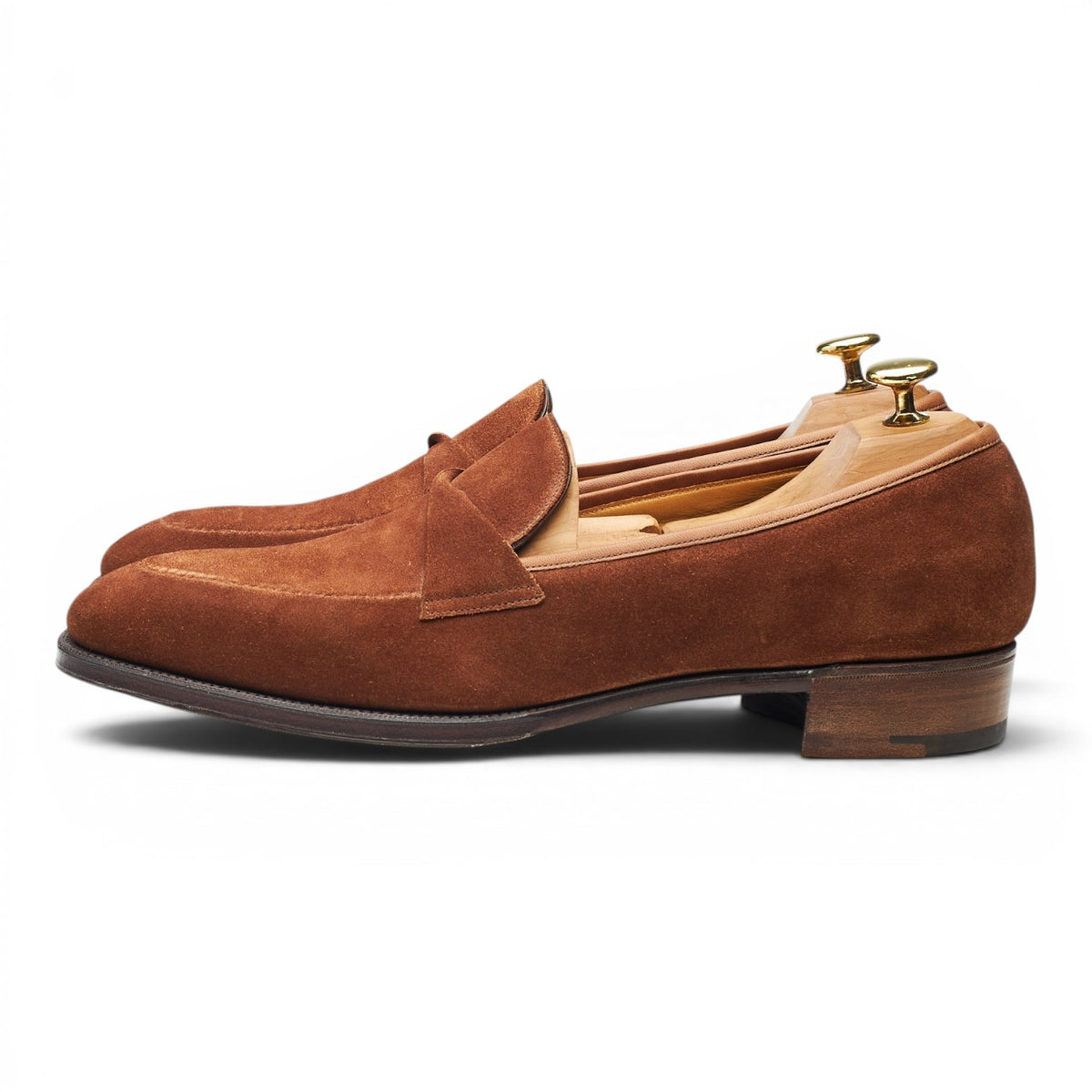 'Antibes' Polo Brown Suede Split Toe Loafers UK 9 E