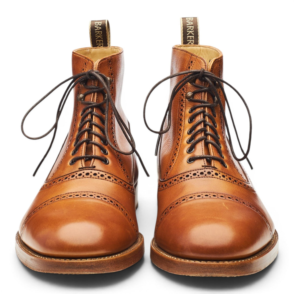 'Foley' Tan Brown Leather Brogue Boots UK 9 FX