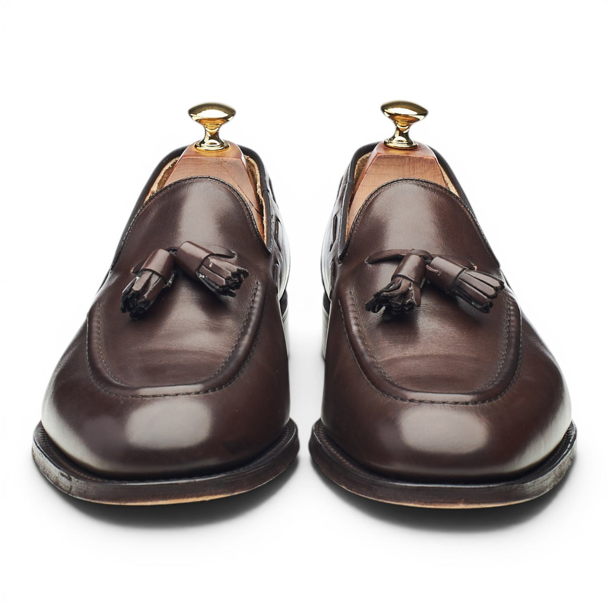 'Kingsley 2' Dark Brown Leather Tassel Loafers UK 9.5 G