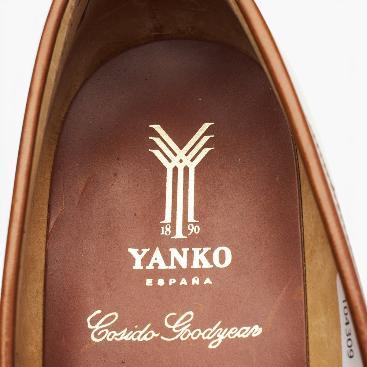 '13219' Tan Brown Leather Split Toe Loafers UK 7.5 E