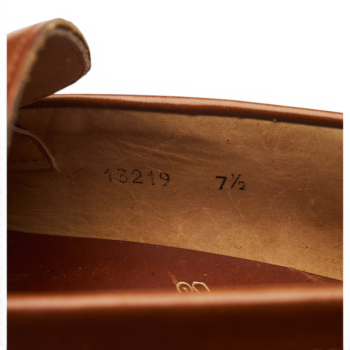 '13219' Tan Brown Leather Split Toe Loafers UK 7.5 E