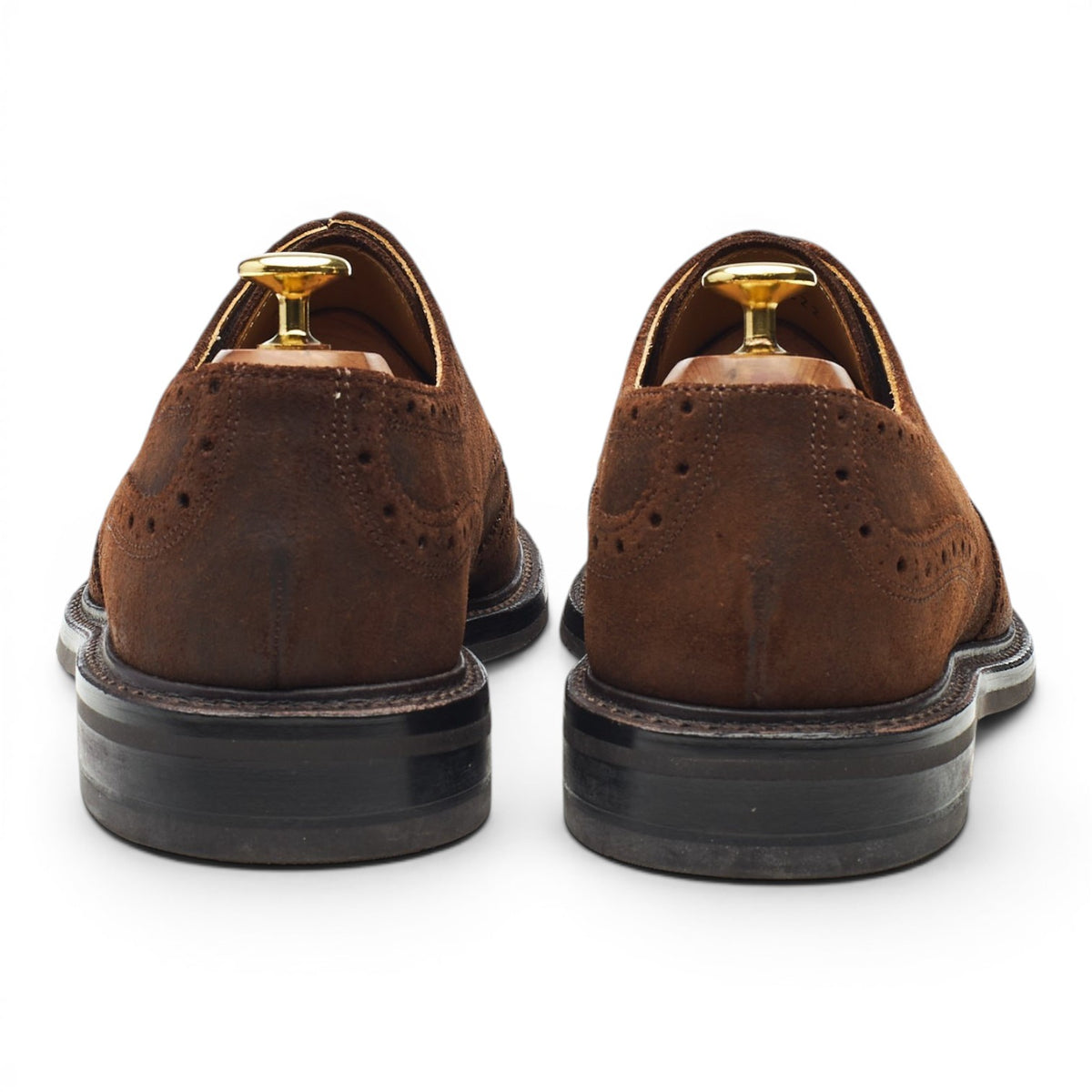 Dark Brown Waxed Suede Derby Brogues UK 8 F