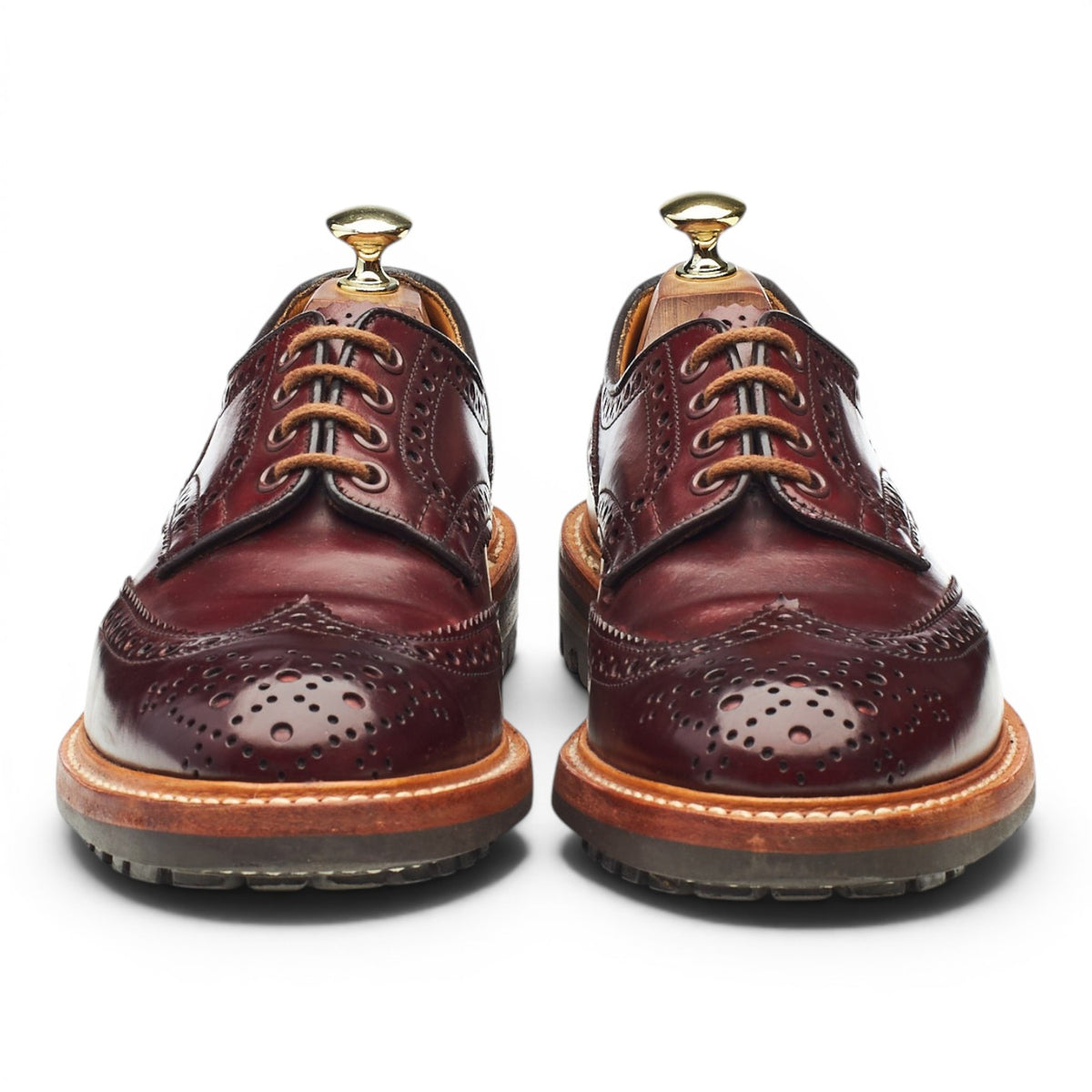 'Bourton' Burgundy Cordovan Leather Derby Brogues UK 7
