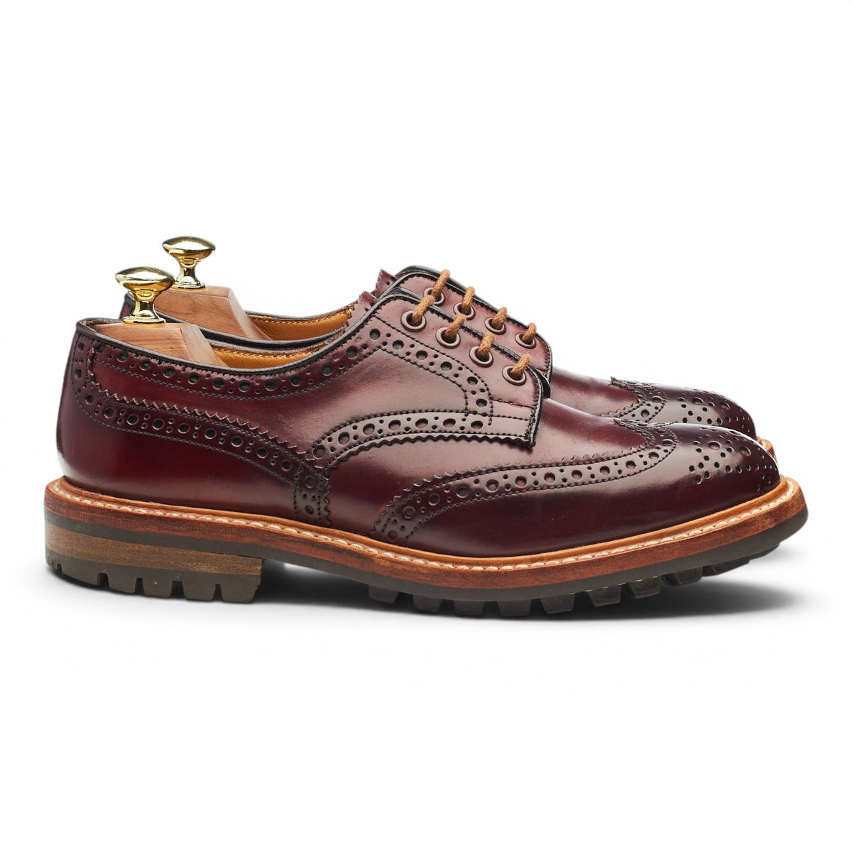 'Bourton' Burgundy Cordovan Leather Derby Brogues UK 7