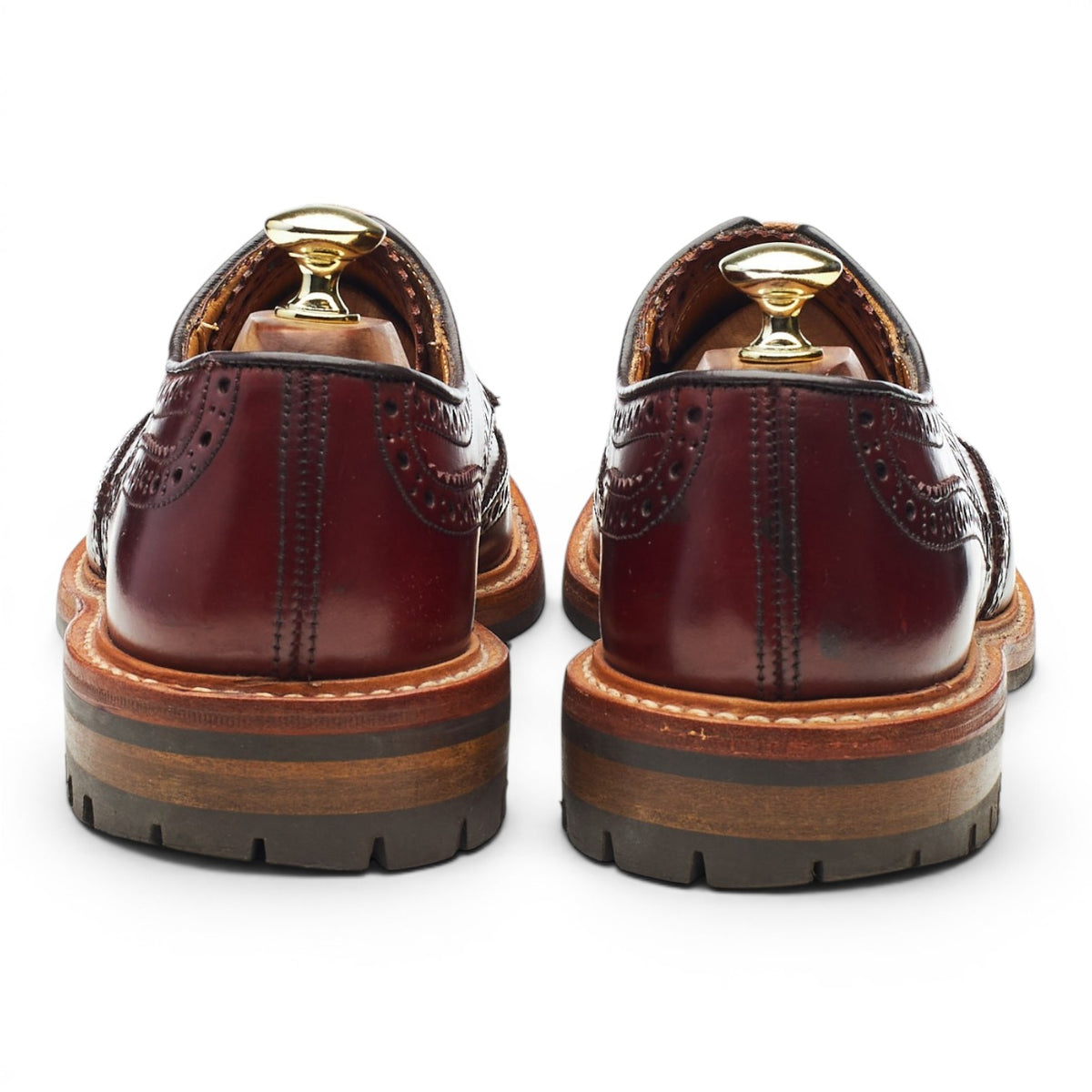 'Bourton' Burgundy Cordovan Leather Derby Brogues UK 7