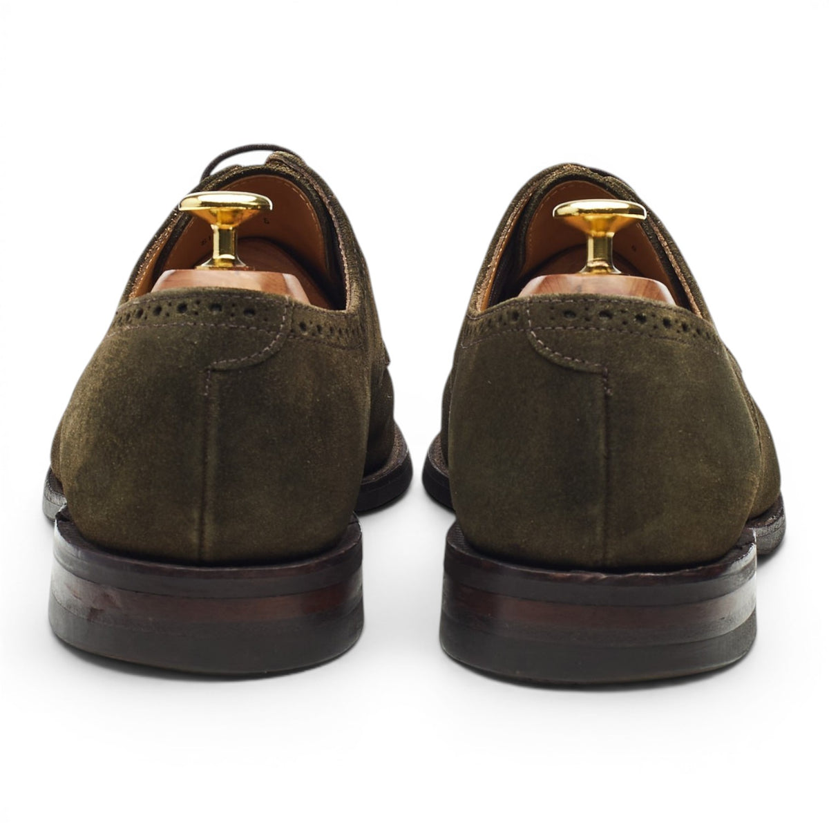 Loake 'Cambridge' Dark Green Suede Derby Brogues UK 8 F
