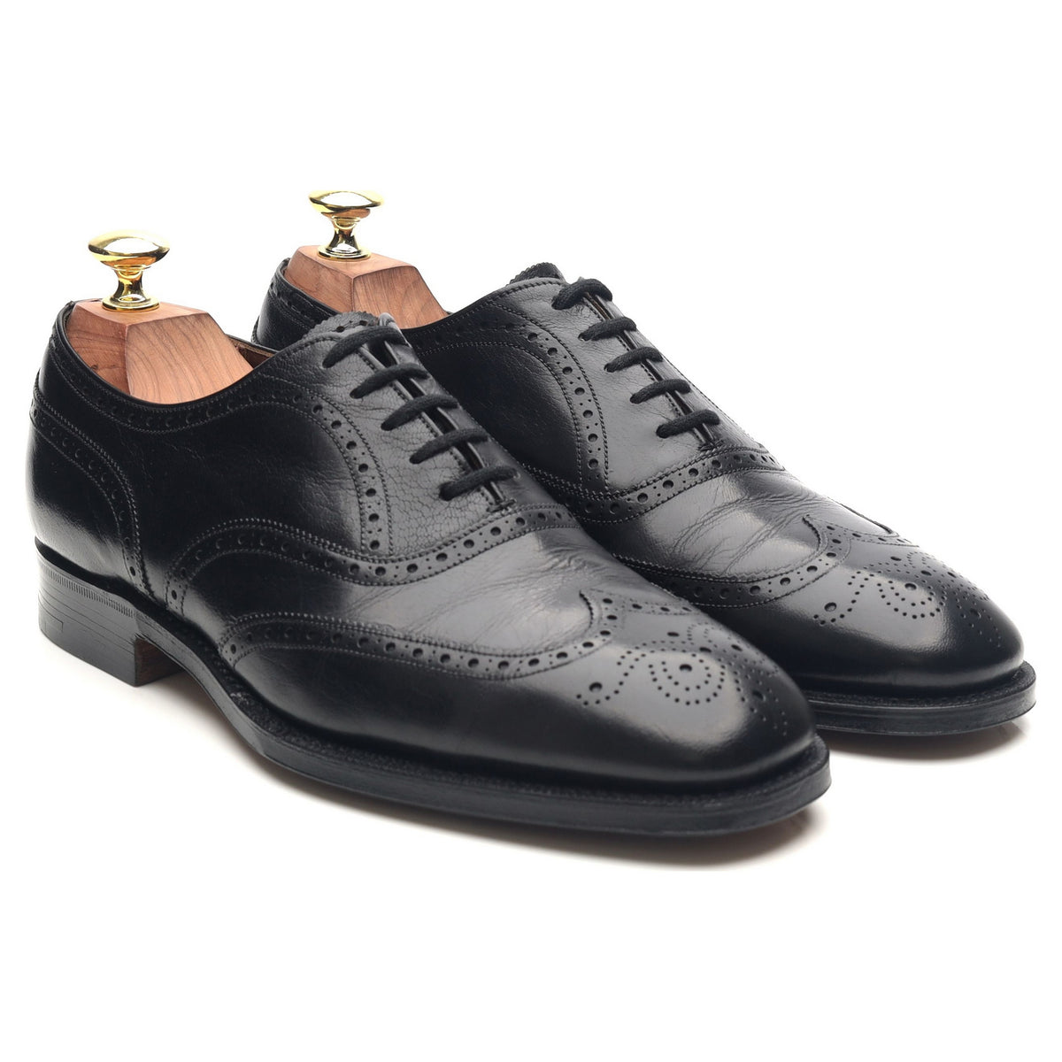 &#39;Chalfont&#39; Black Leather Brogues UK 7 E