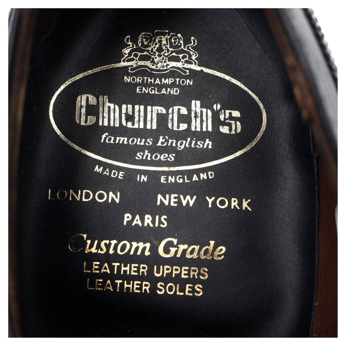 &#39;Chalfont&#39; Black Leather Brogues UK 7 E