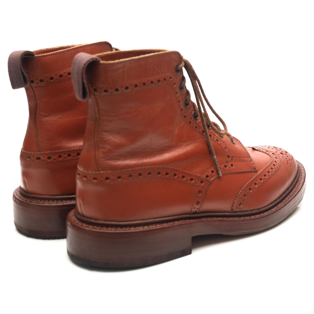 Malton' Tan Brown Leather Brogue Boots UK 7 - Abbot's Shoes