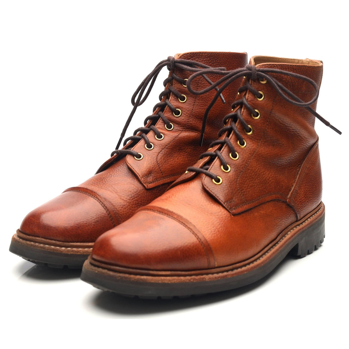 &#39;Joseph&#39; Tan Brown Leather Derby Boots UK 8 G