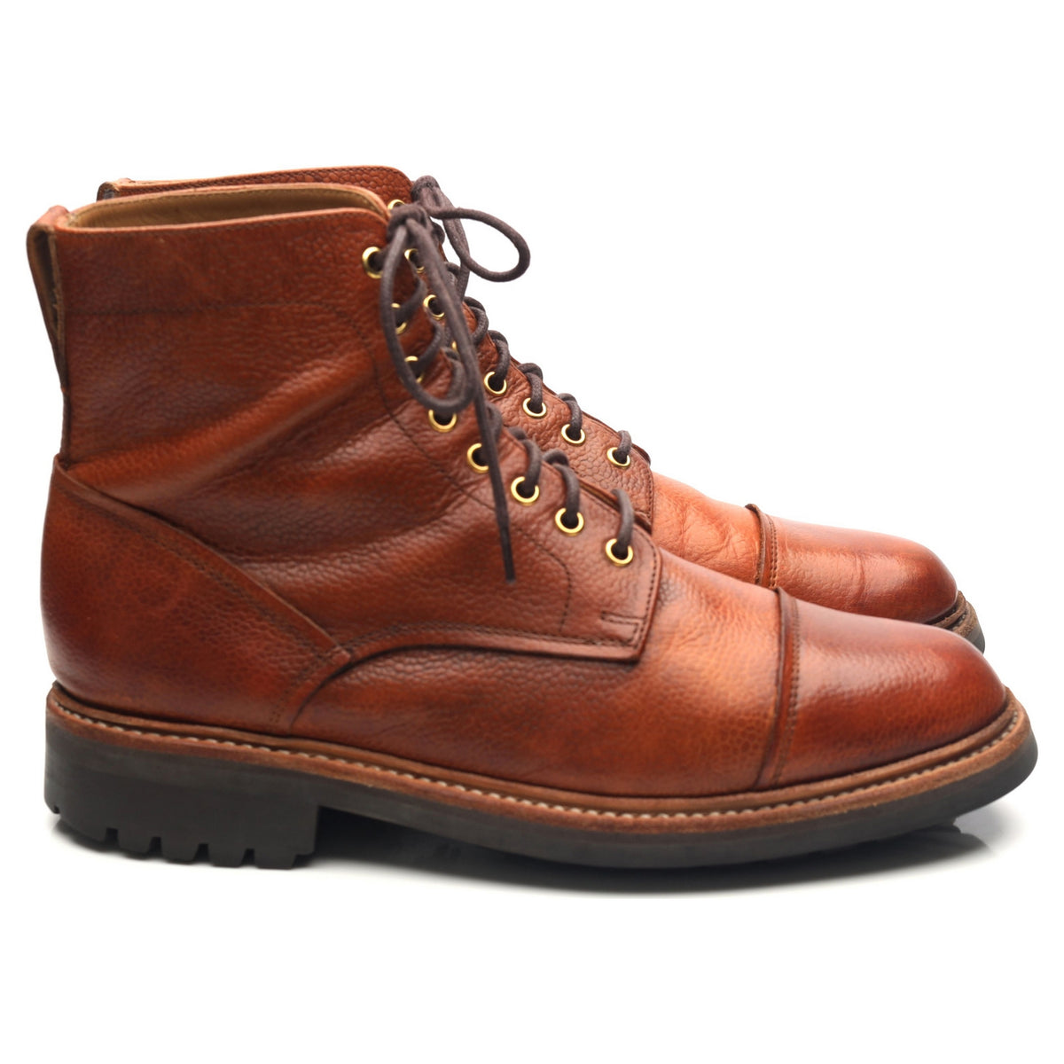 &#39;Joseph&#39; Tan Brown Leather Derby Boots UK 8 G