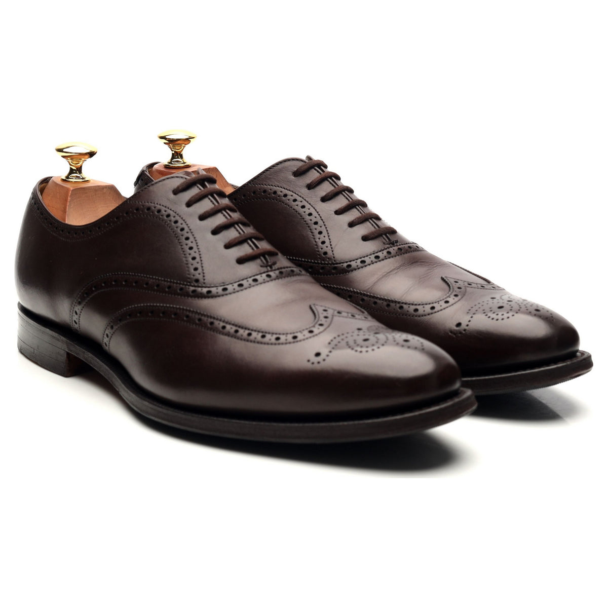 &#39;Berlin&#39; Dark Brown Leather Oxford Brogues UK 8.5 F