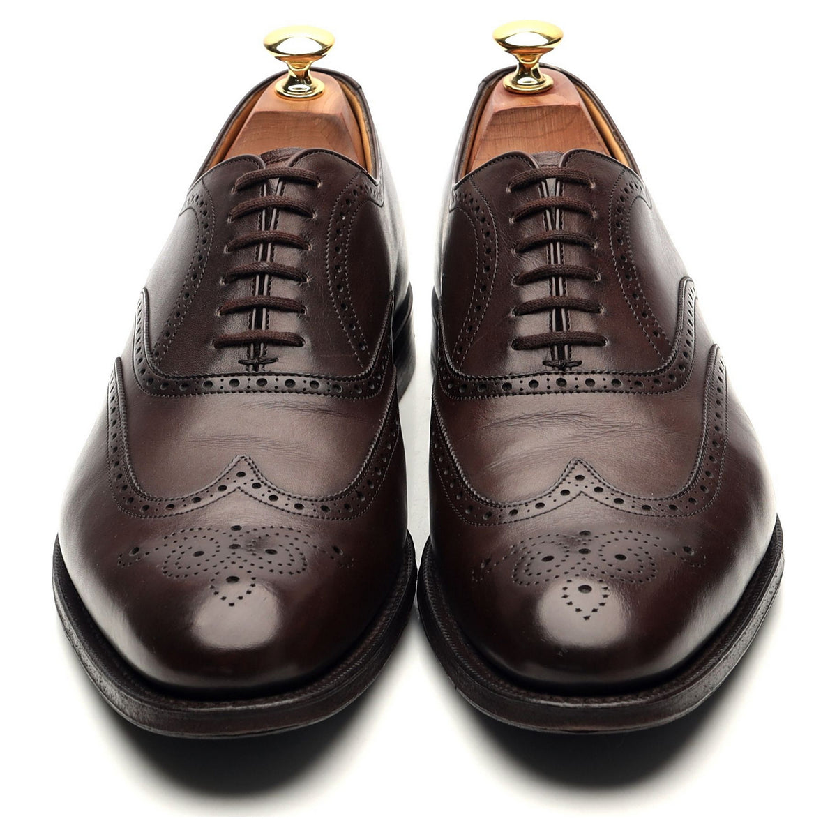 &#39;Berlin&#39; Dark Brown Leather Oxford Brogues UK 8.5 F