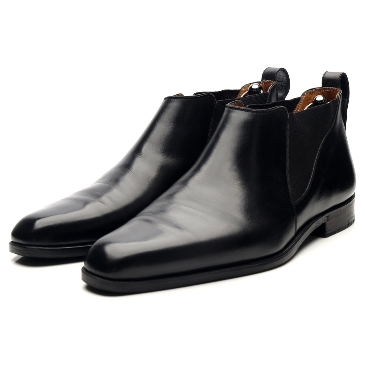 Black Leather Low Chelsea Boots UK 9